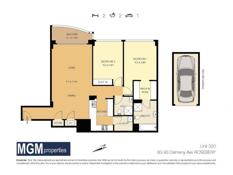 320/83-93 Dalmeny Avenue, Rosebery NSW 2018 Floorplan