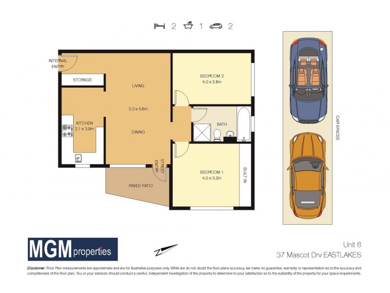 6/37 Mascot Drive, Eastlakes NSW 2018 Floorplan