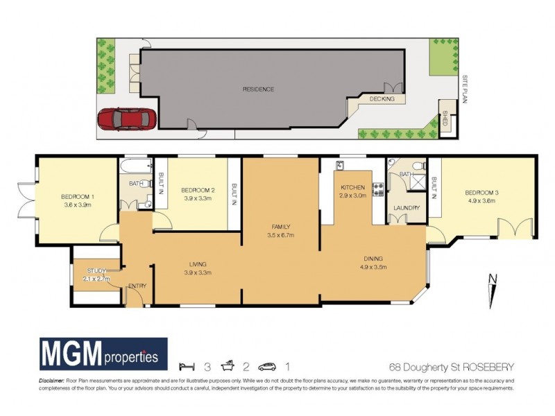 68 Dougherty Street, Rosebery NSW 2018 Floorplan