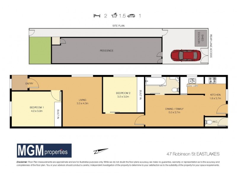 47 Robinson Street, Eastlakes NSW 2018 Floorplan