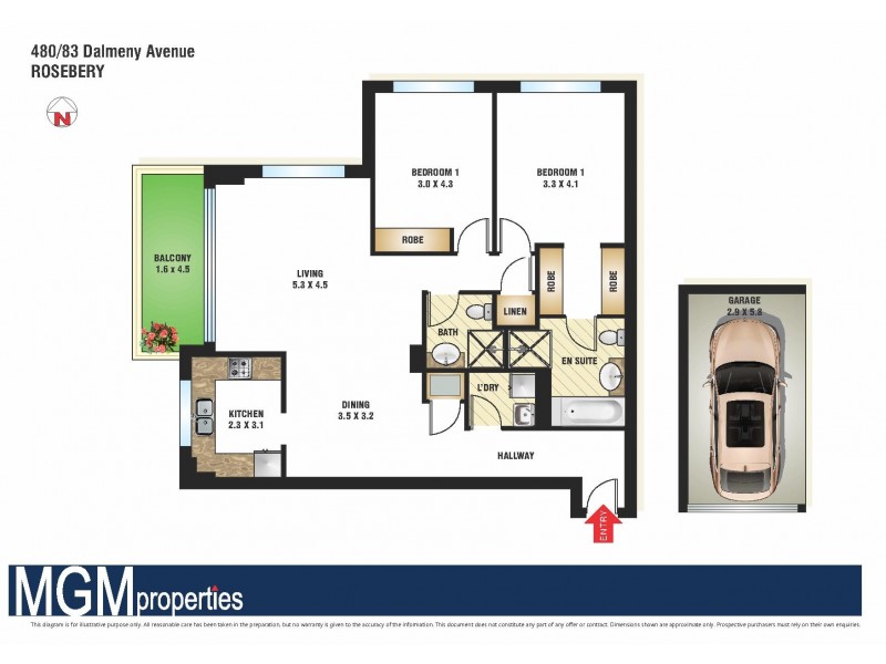480/83-93 Dalmeny Avenue, Rosebery NSW 2018 Floorplan