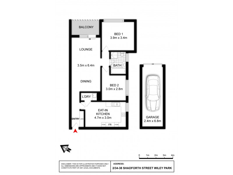 2/34-38 Shadforth Street, Wiley Park NSW 2195 Floorplan