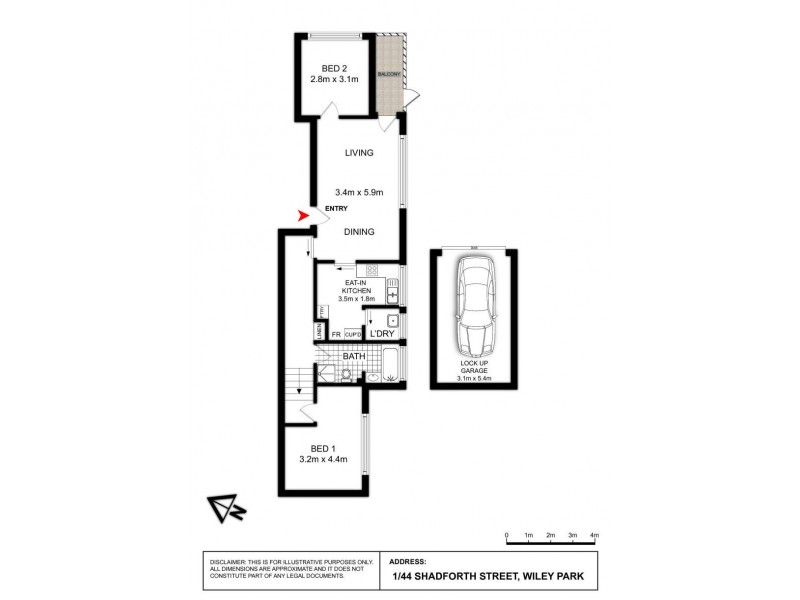 1/44 Shadforth Street, Wiley Park NSW 2195 Floorplan