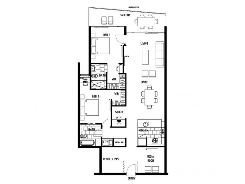 902/53 Wyandra Street, Teneriffe QLD 4005 Floorplan