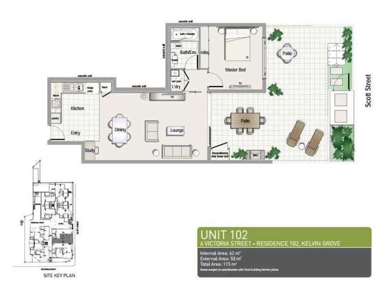 102/6 Victoria Street, Kelvin Grove QLD 4059 Floorplan