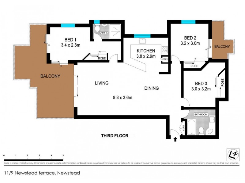 11/9 Newstead Avenue, Newstead QLD 4006 Floorplan