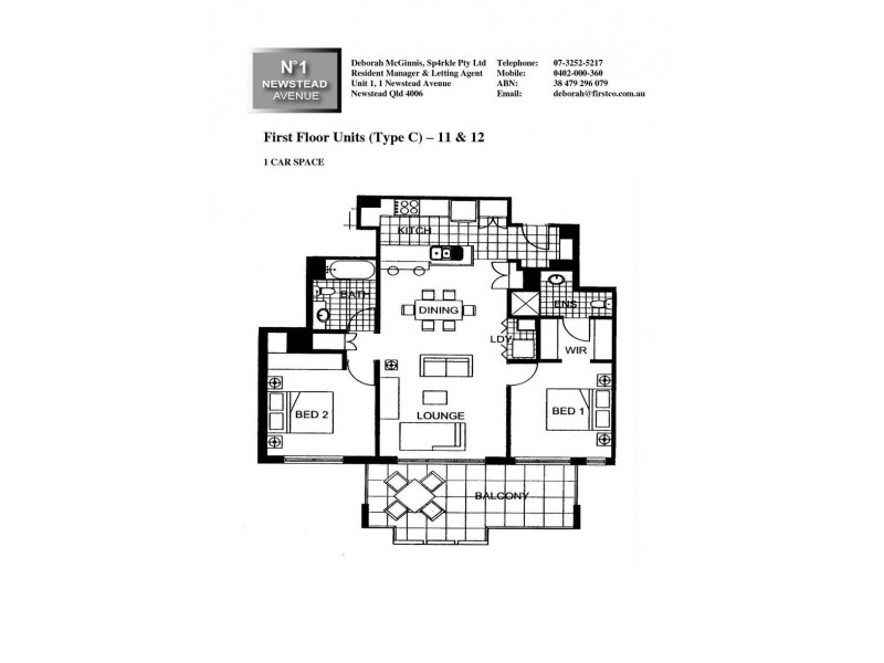 11/1 Newstead Avenue, Newstead QLD 4006 Floorplan