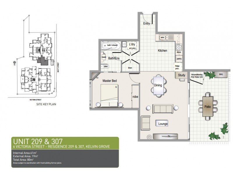 307/6 Victoria Street, Kelvin Grove QLD 4059 Floorplan