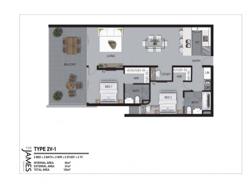 811/38 Helen Street, Teneriffe QLD 4005 Floorplan
