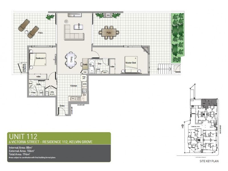 112/6 Victoria Street, Kelvin Grove QLD 4059 Floorplan