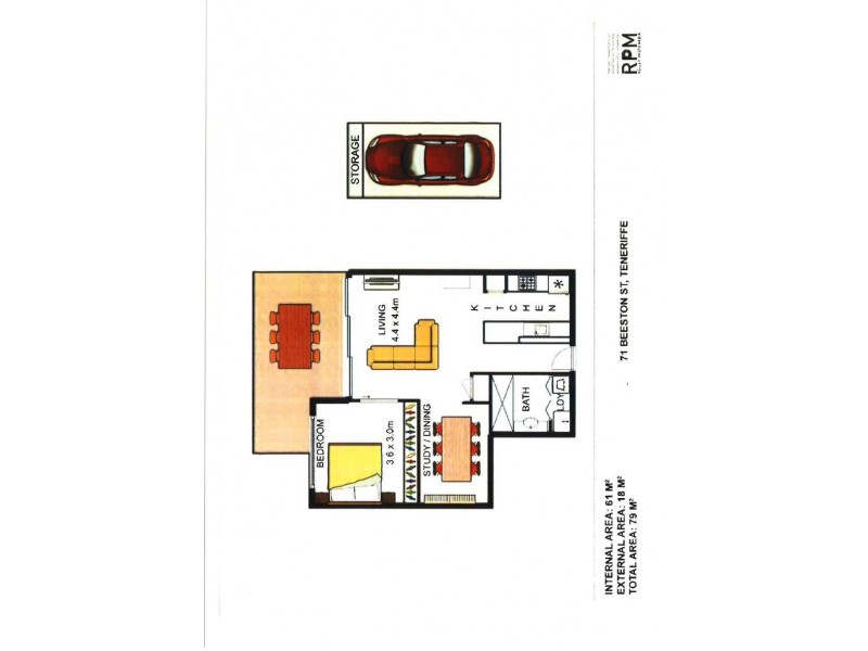 250/71 Beeston Street, Teneriffe QLD 4005 Floorplan