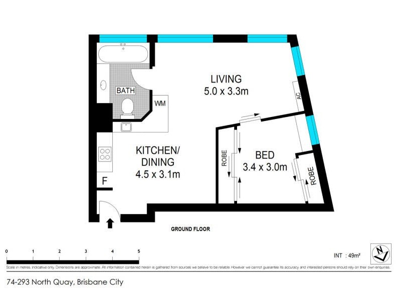 74/293 North Quay, Brisbane QLD 4000 Floorplan