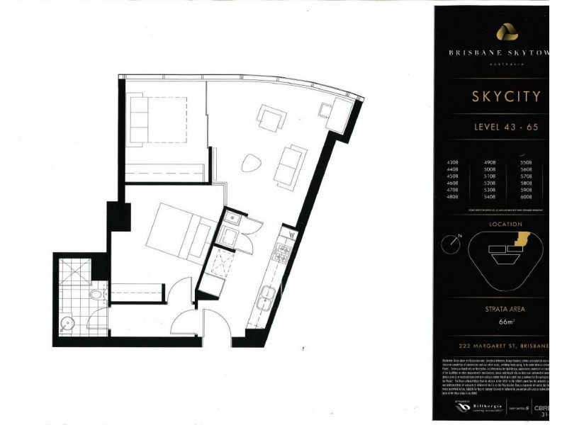 Level 65/6508/222 Margaret Street, Brisbane City QLD 4000 Floorplan