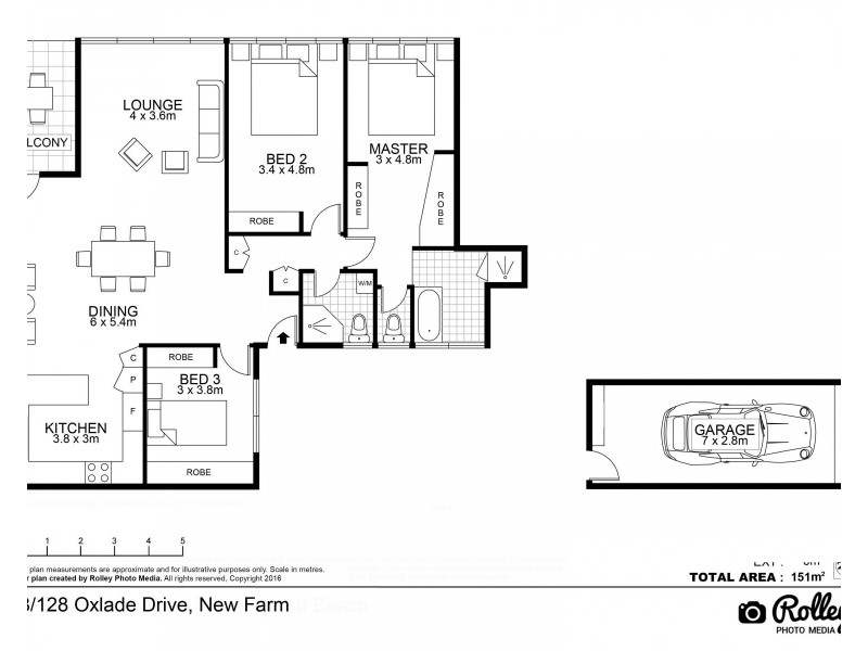 18/128 Oxlade Drive, New Farm QLD 4005 Floorplan