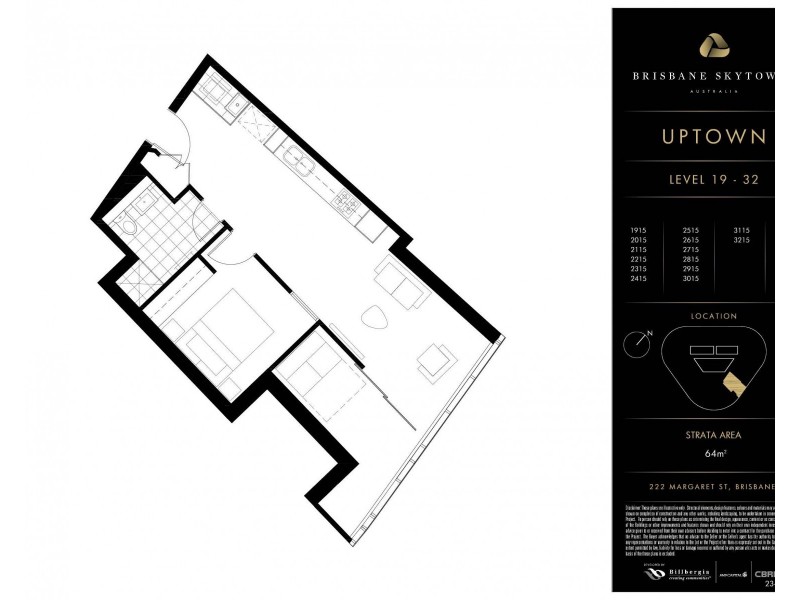 2815/222 Margaret Street, Brisbane City QLD 4000 Floorplan