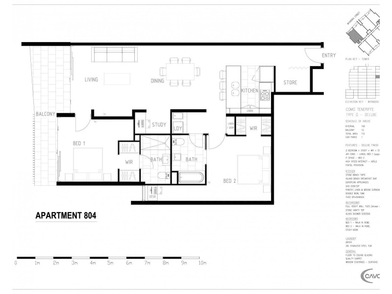 804/53 Wyandra Street, Teneriffe QLD 4005 Floorplan