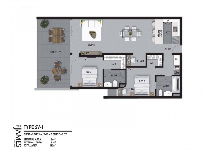 811/38 Helen Street, Teneriffe QLD 4005 Floorplan