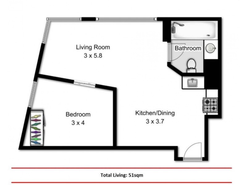 65/293 North Quay, Brisbane City QLD 4000 Floorplan