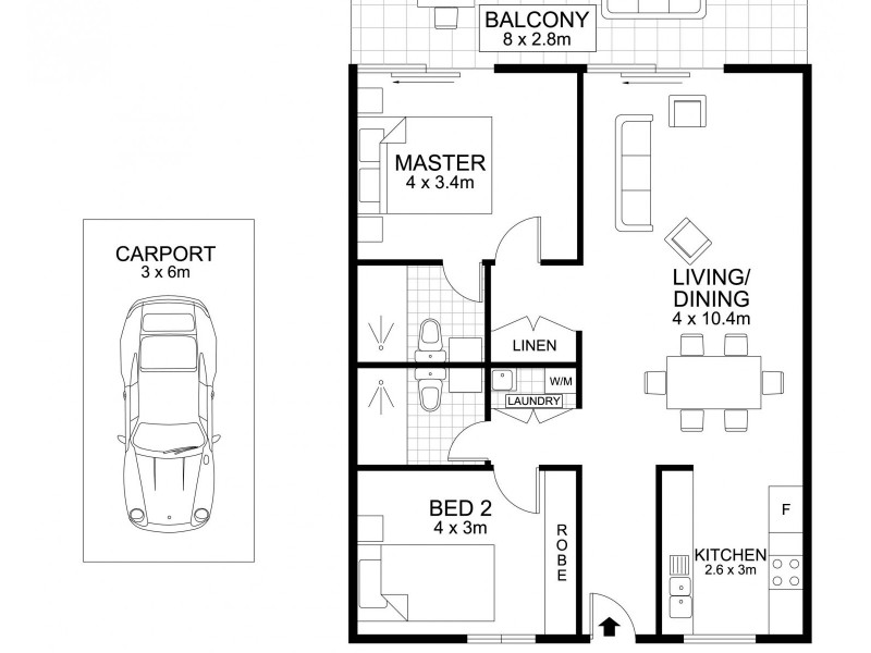 236/8 Musgrave Street, West End QLD 4101 Floorplan