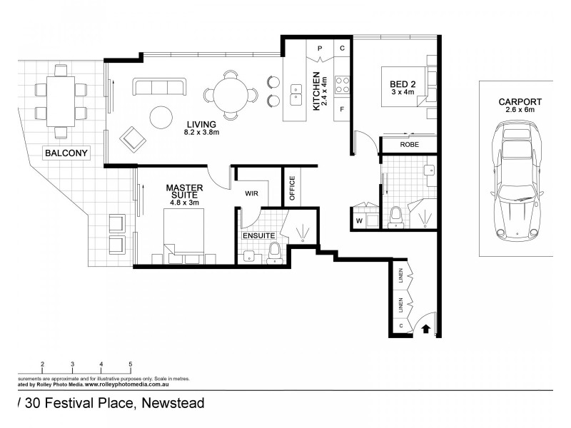 1711/30 Festival Place, Newstead QLD 4006 Floorplan