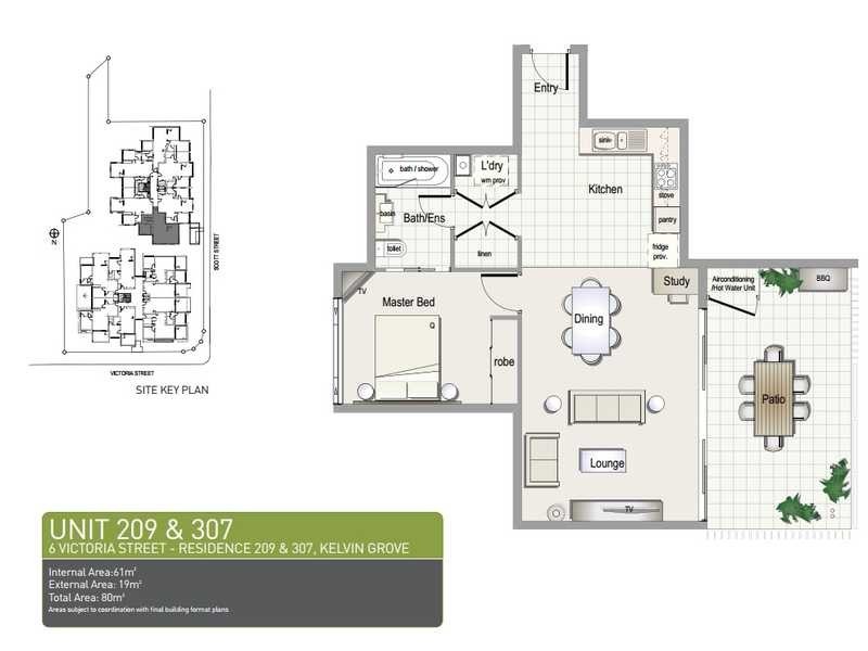 307/6 Victoria Street, Kelvin Grove QLD 4059 Floorplan