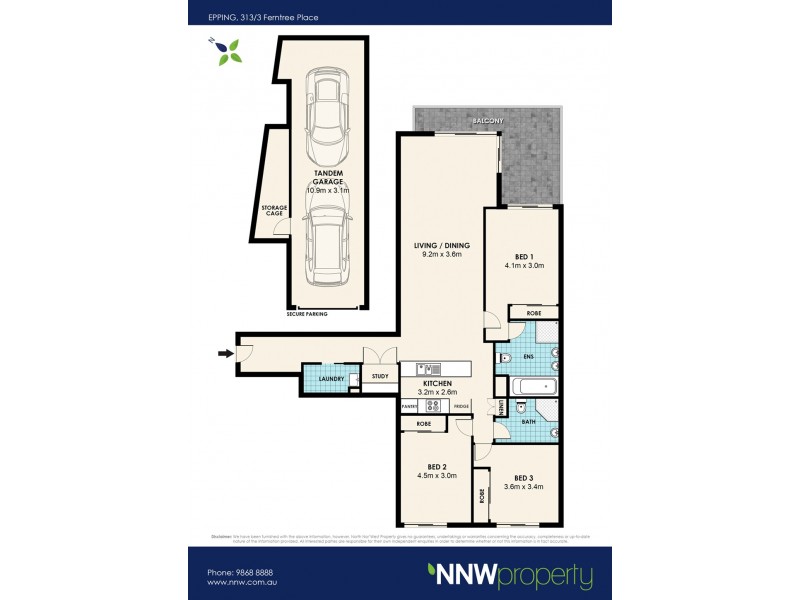 313/3 Ferntree Place, Epping NSW 2121 Floorplan