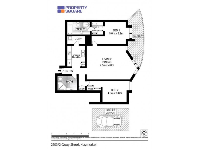 2503/2 Quay Street, Haymarket NSW 2000 Floorplan