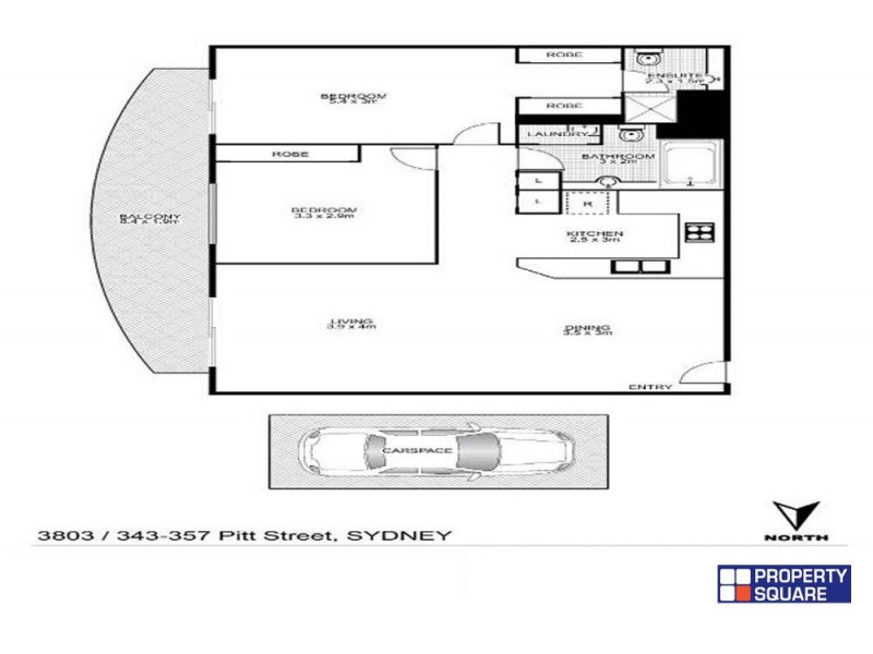 3803/343 Pitt Street, Sydney NSW 2000 Floorplan