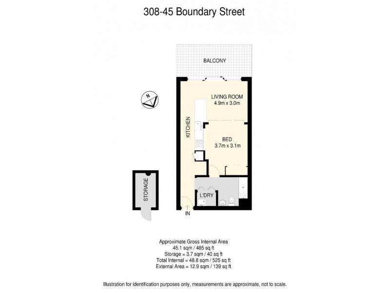 308/41-45 Boundary Street, South Brisbane QLD 4101 Floorplan