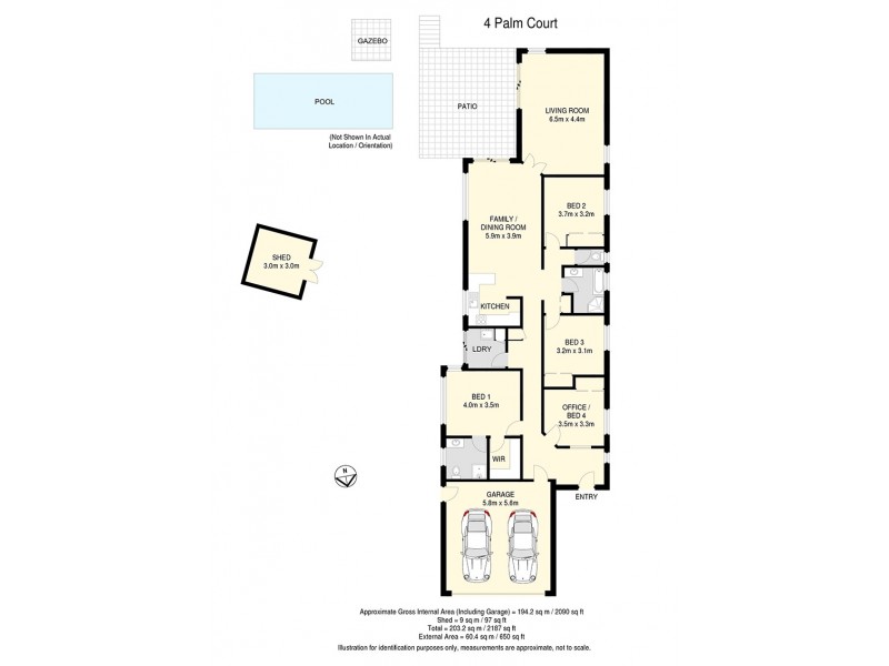 4 Palm Court, Bellbowrie QLD 4070 Floorplan