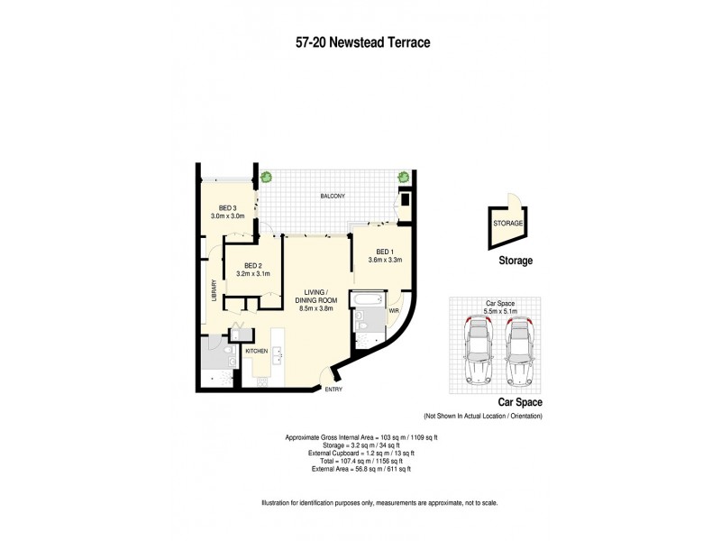 57/20 Newstead Terrace, Newstead QLD 4006 Floorplan
