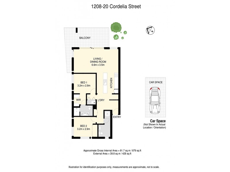 1208/24 Cordelia Street, South Brisbane QLD 4101 Floorplan