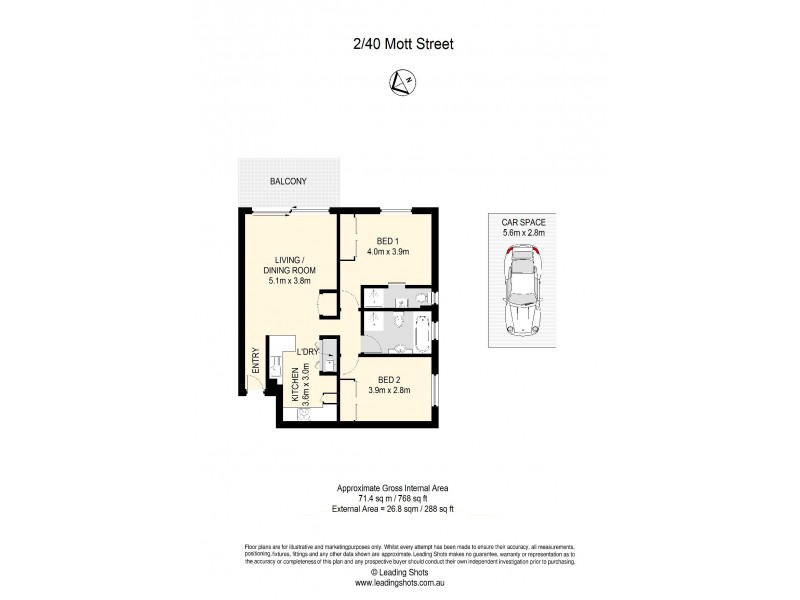 2/40 Mott Street, Gaythorne QLD 4051 Floorplan