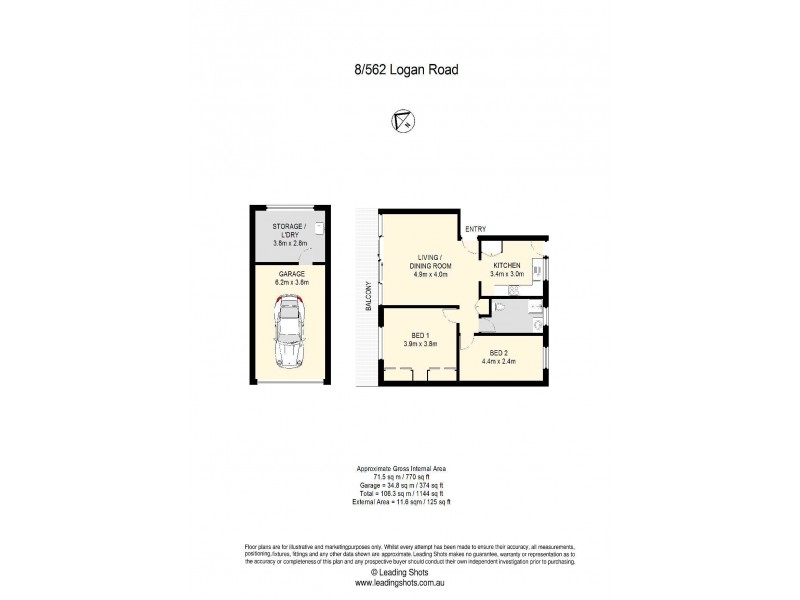 8/562 Logan Road, Greenslopes QLD 4120 Floorplan