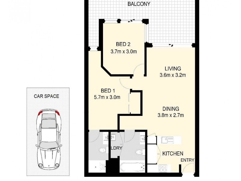 294/420 Queen Street, Brisbane City QLD 4000 Floorplan
