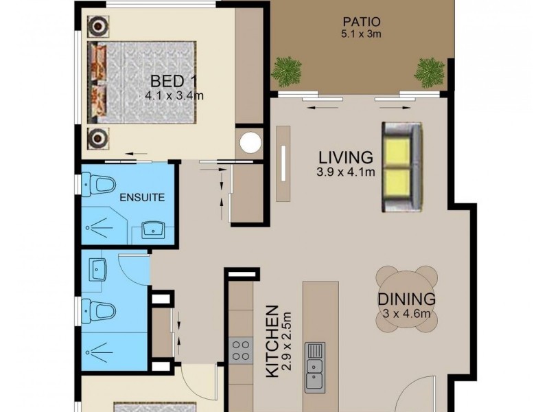 1/17 Grafton Street, Windsor QLD 4030 Floorplan