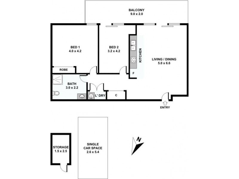 501/29 Cook Street, Turrella NSW 2205 Floorplan