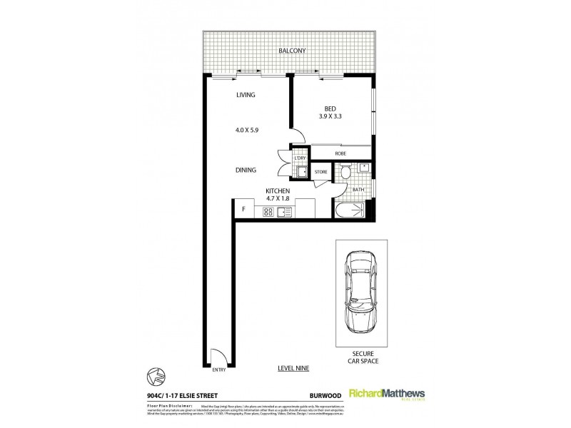904C/1-17 Elsie Street, Burwood NSW 2134 Floorplan
