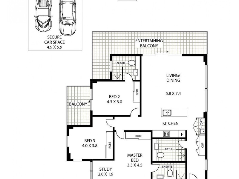 305/1 Victoria Street, Ashfield NSW 2131 Floorplan