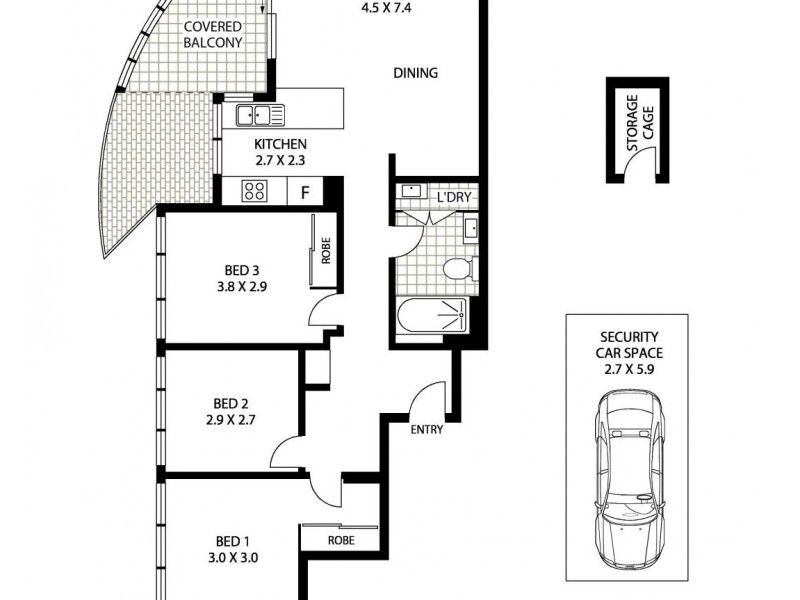 B402/75 Rickard Road, Bankstown NSW 2200 Floorplan