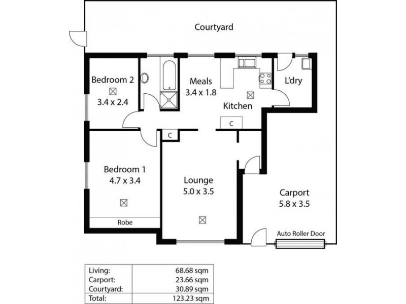 1/13 Rowney Avenue, Campbelltown SA 5074 Floorplan
