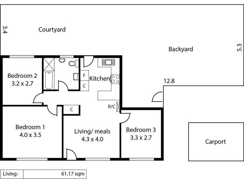 3/14 David Avenue, Mitchell Park SA 5043 Floorplan