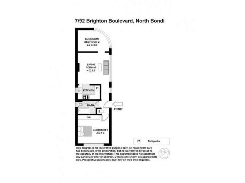 7/92 Brighton Boulevard, North Bondi NSW 2026 Floorplan