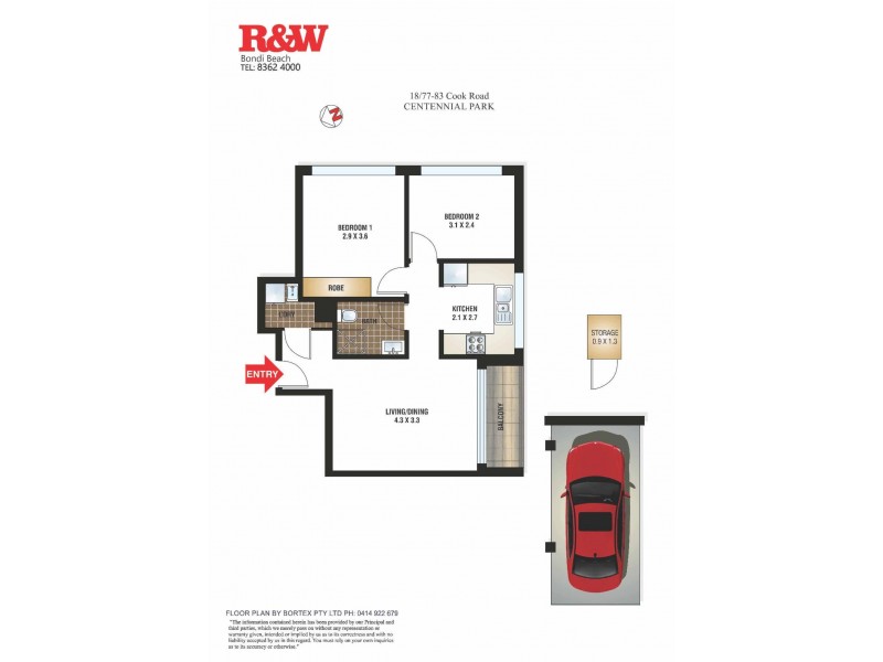 18/77 Cook Road, Centennial Park NSW 2021 Floorplan