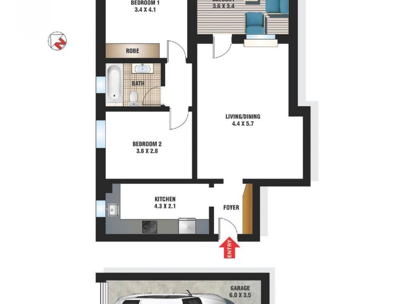 3/1 Edward Street, Bondi Beach NSW 2026 Floorplan
