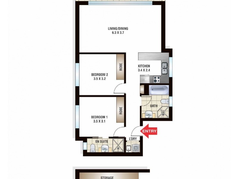 3/7 Sir Thomas Mitchell Road, Bondi Beach NSW 2026 Floorplan