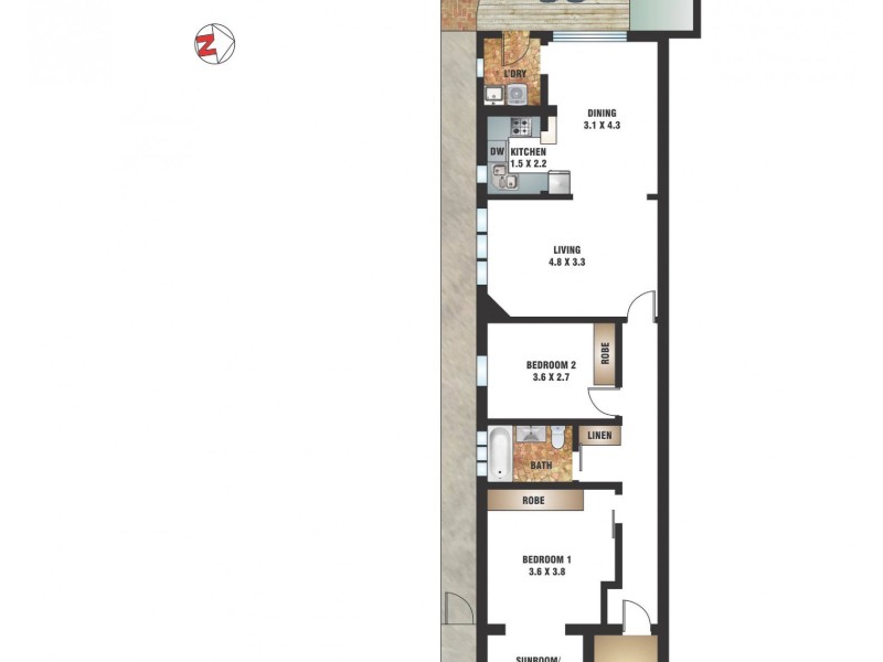 2/55 Glenayr Avenue, North Bondi NSW 2026 Floorplan
