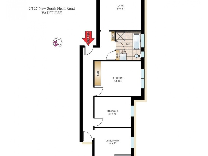 2/127 New South Head Road, Vaucluse NSW 2030 Floorplan