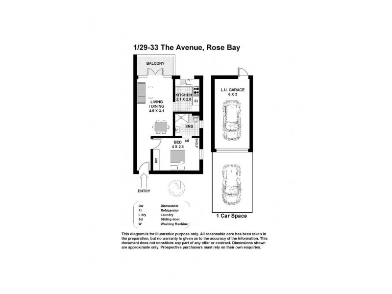 1/29 The Avenue, Rose Bay NSW 2029 Floorplan