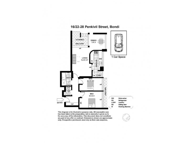 16/22 Penkivil Street, Bondi NSW 2026 Floorplan